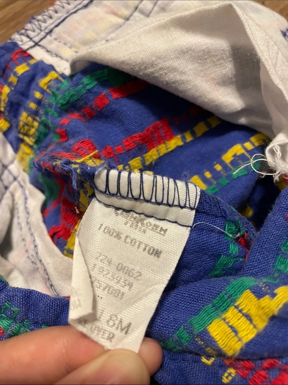 Vintage OshKosh B'gosh Blue Train Print Toddler Short Overalls- made in USA